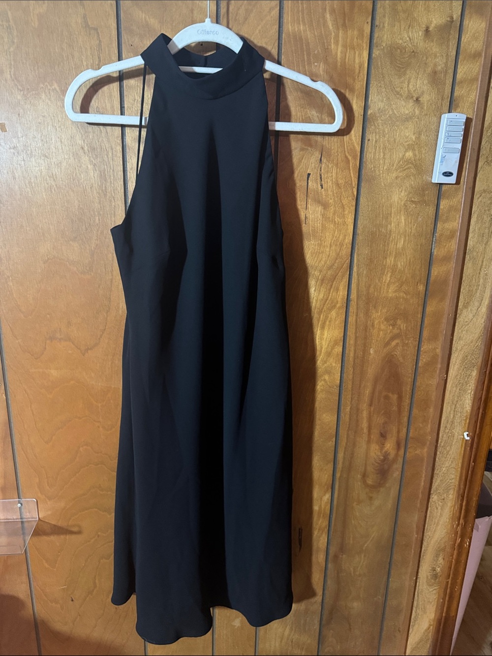 Evan Picone Black High-Neck High-Low Dress